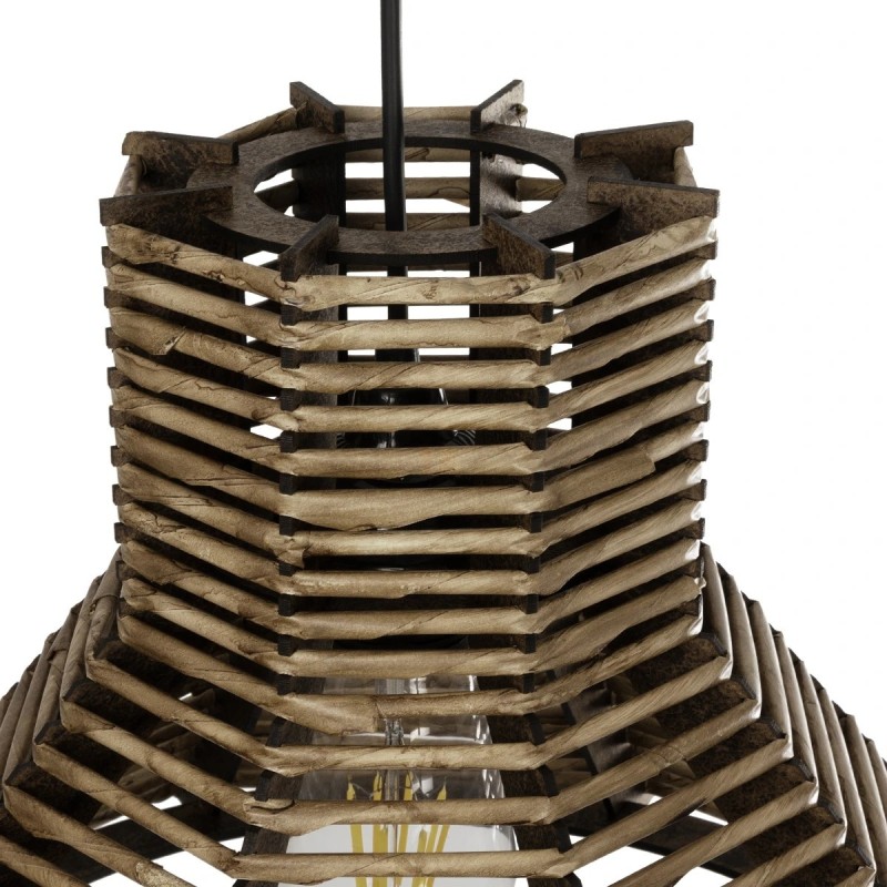 GLOBOSTAR® MEGALISTO 205-0051 Boho Κρεμαστό Φωτιστικό Οροφής με Ντουί 1 x E27 AC 220-240V IP20 - Μπεζ - M40 x Π40 x Υ26cm