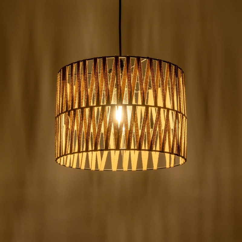 GLOBOSTAR® MARS 205-0054 Boho Κρεμαστό Φωτιστικό Οροφής με Ντουί 1 x E27 AC 220-240V IP20 - Μπεζ - M30 x Π30 x Υ24cm