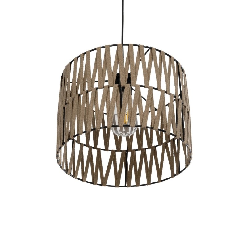 GLOBOSTAR® MARS 205-0054 Boho Κρεμαστό Φωτιστικό Οροφής με Ντουί 1 x E27 AC 220-240V IP20 - Μπεζ - M30 x Π30 x Υ24cm