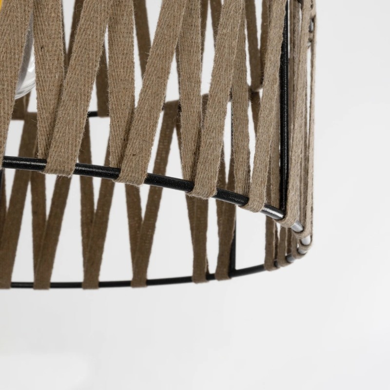 GLOBOSTAR® MARS 205-0054 Boho Κρεμαστό Φωτιστικό Οροφής με Ντουί 1 x E27 AC 220-240V IP20 - Μπεζ - M30 x Π30 x Υ24cm