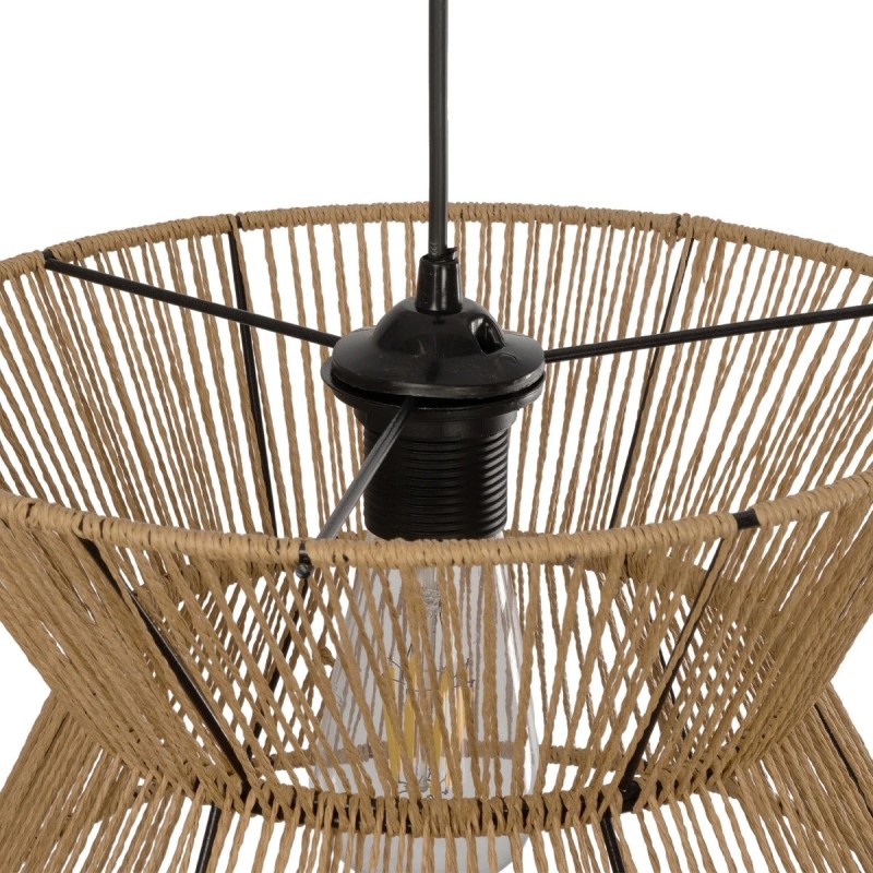 GLOBOSTAR® UPCONE 205-0055 Boho Κρεμαστό Φωτιστικό Οροφής με Ντουί 1 x E27 AC 220-240V IP20 - Μπεζ - M30 x Π30 x 21cm