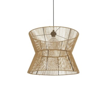 GLOBOSTAR® UPCONE 205-0056 Boho Κρεμαστό Φωτιστικό Οροφής με Ντουί 1 x E27 AC 220-240V IP20 - Μπεζ - M50 x Π50 x Υ43cm