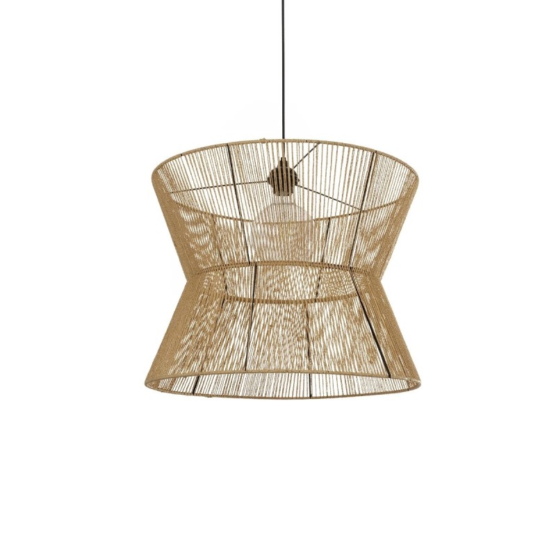 GLOBOSTAR® UPCONE 205-0056 Boho Κρεμαστό Φωτιστικό Οροφής με Ντουί 1 x E27 AC 220-240V IP20 - Μπεζ - M50 x Π50 x 43cm