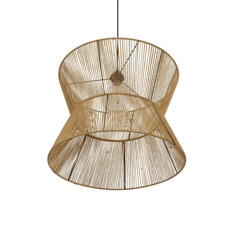 GLOBOSTAR® UPCONE 205-0056 Boho Κρεμαστό Φωτιστικό Οροφής με Ντουί 1 x E27 AC 220-240V IP20 - Μπεζ - M50 x Π50 x 43cm