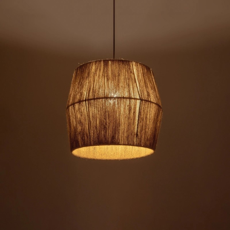 GLOBOSTAR® CONE 205-0057 Boho Κρεμαστό Φωτιστικό Οροφής με Ντουί 1 x E27 AC 220-240V IP20 - Μπεζ - M38 x Π38 x Υ34cm