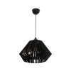 GLOBOSTAR® NUI 205-0061 Boho Κρεμαστό Φωτιστικό Οροφής με Ντουί 1 x E27 AC 220-240V IP20 - Μαύρο - M36 x Π36 x Υ27cm