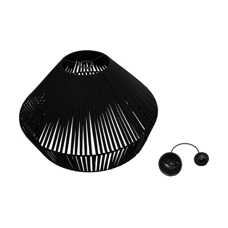 GLOBOSTAR® NUI 205-0062 Boho Κρεμαστό Φωτιστικό Οροφής με Ντουί 1 x E27 AC 220-240V IP20 - Μαύρο - M60 x Π60 x Υ41cm