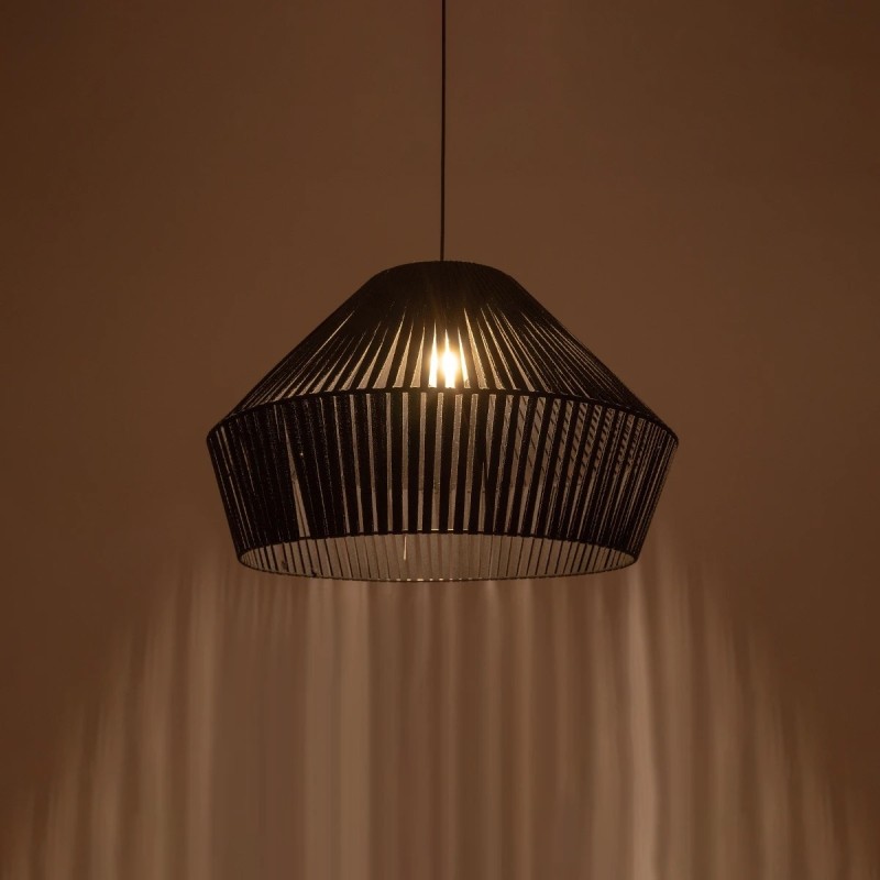 GLOBOSTAR® NUI 205-0062 Boho Κρεμαστό Φωτιστικό Οροφής με Ντουί 1 x E27 AC 220-240V IP20 - Μαύρο - M60 x Π60 x Υ41cm