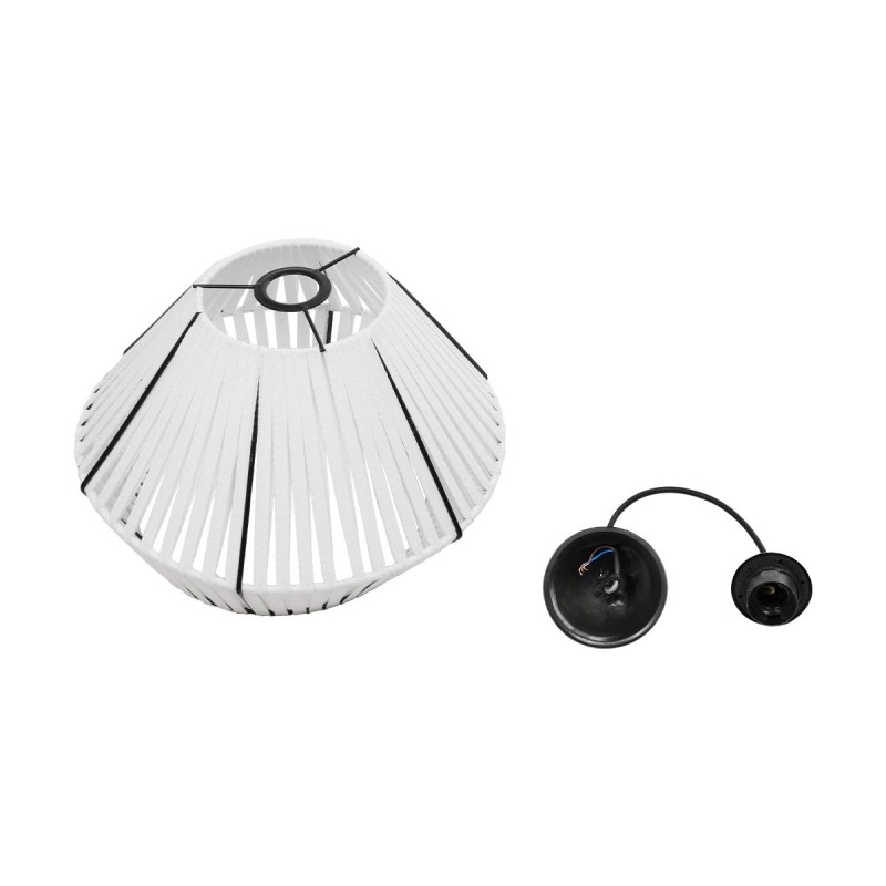 GLOBOSTAR® NUI 205-0063 Boho Κρεμαστό Φωτιστικό Οροφής με Ντουί 1 x E27 AC 220-240V IP20 - Λευκό - M36 x Π36 x Υ27cm