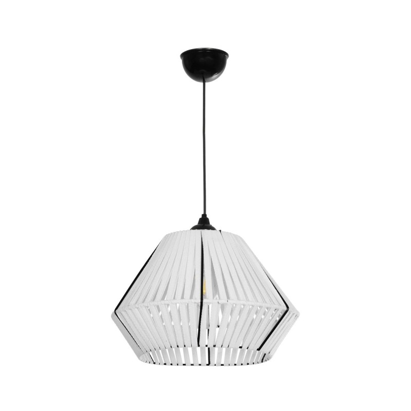 GLOBOSTAR® NUI 205-0063 Boho Κρεμαστό Φωτιστικό Οροφής με Ντουί 1 x E27 AC 220-240V IP20 - Λευκό - M36 x Π36 x Υ27cm