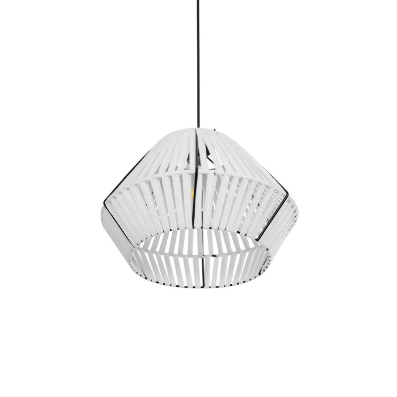 GLOBOSTAR® NUI 205-0063 Boho Κρεμαστό Φωτιστικό Οροφής με Ντουί 1 x E27 AC 220-240V IP20 - Λευκό - M36 x Π36 x Υ27cm