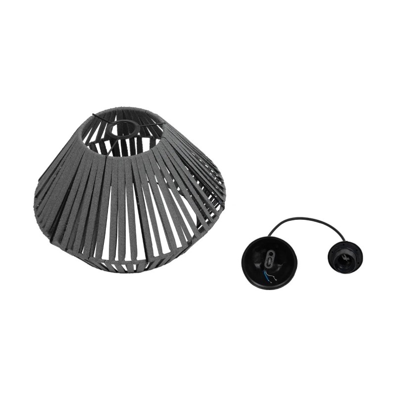 GLOBOSTAR® NUI 205-0065 Boho Κρεμαστό Φωτιστικό Οροφής με Ντουί 1 x E27 AC 220-240V IP20 - Γκρι - M36 x Π36 x Υ27cm