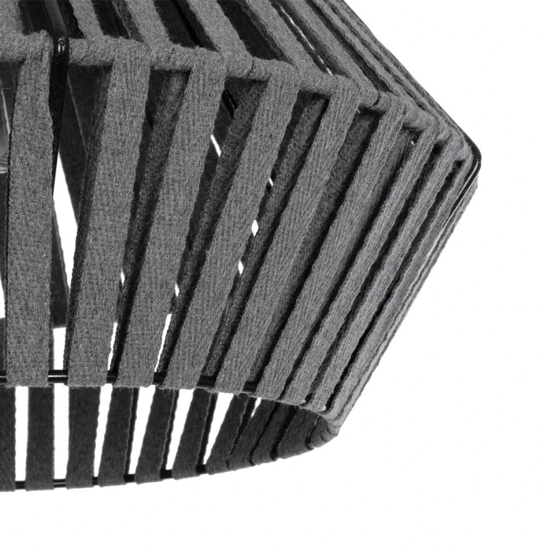 GLOBOSTAR® NUI 205-0065 Boho Κρεμαστό Φωτιστικό Οροφής με Ντουί 1 x E27 AC 220-240V IP20 - Γκρι - M36 x Π36 x Υ27cm