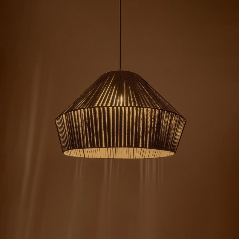 GLOBOSTAR® NUI 205-0066 Boho Κρεμαστό Φωτιστικό Οροφής με Ντουί 1 x E27 AC 220-240V IP20 - Γκρι - M60 x Π60 x Υ41cm