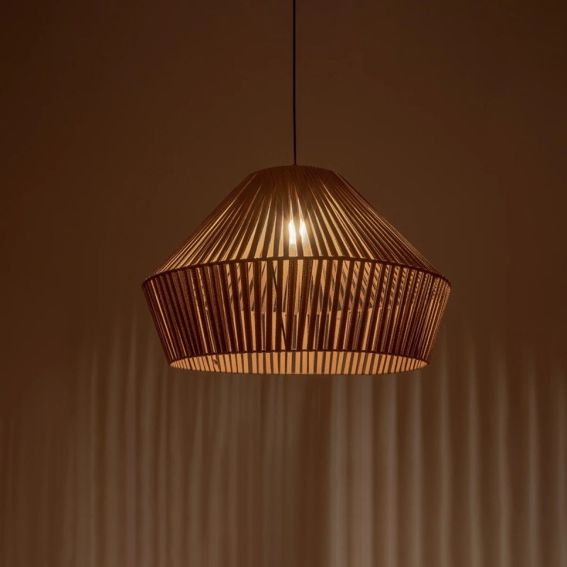 GLOBOSTAR® NUI 205-0068 Boho Κρεμαστό Φωτιστικό Οροφής με Ντουί 1 x E27 AC 220-240V IP20 - Μπεζ - M60 x Π60 x Υ41cm