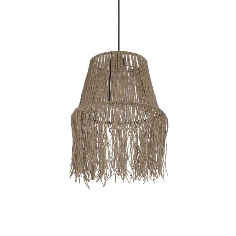 GLOBOSTAR® ROKA 205-0075 Boho Κρεμαστό Φωτιστικό Οροφής με Ντουί 1 x E27 AC 220-240V IP20 - Μπεζ - M30 x Π30 x Υ45cm