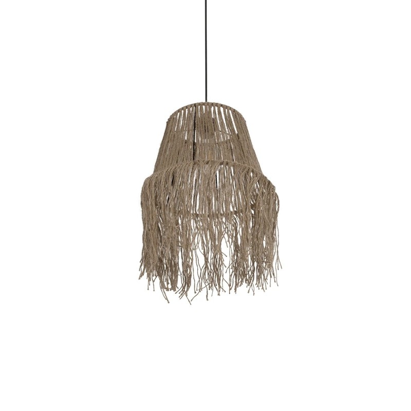 GLOBOSTAR® ROKA 205-0075 Boho Κρεμαστό Φωτιστικό Οροφής με Ντουί 1 x E27 AC 220-240V IP20 - Μπεζ - M30 x Π30 x Υ45cm