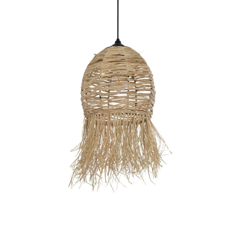 GLOBOSTAR® ROKA 205-0076 Boho Κρεμαστό Φωτιστικό Οροφής με Ντουί 1 x E27 AC 220-240V IP20 - Μπεζ - M25 x Π25 x Υ45cm