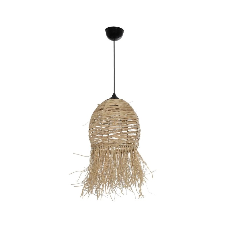 GLOBOSTAR® ROKA 205-0076 Boho Κρεμαστό Φωτιστικό Οροφής με Ντουί 1 x E27 AC 220-240V IP20 - Μπεζ - M25 x Π25 x Υ45cm