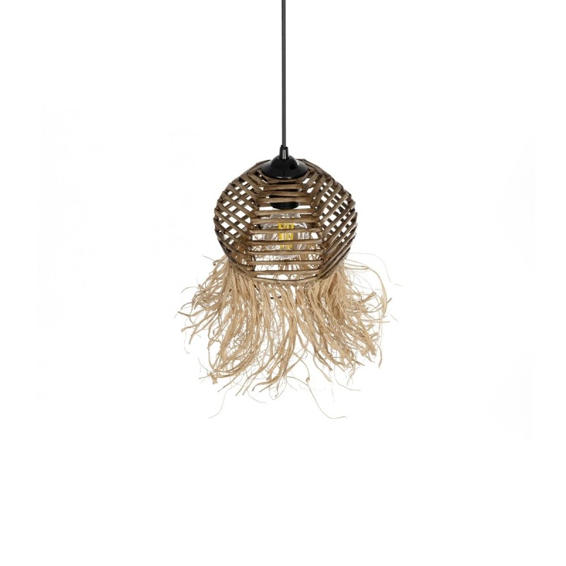 GLOBOSTAR® RIKTA 205-0077 Boho Κρεμαστό Φωτιστικό Οροφής με Ντουί 1 x E27 AC 220-240V IP20 - Μπεζ - M20 x Π20 x Υ30cm