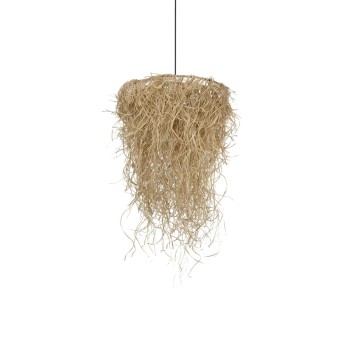 GLOBOSTAR® LIETUS 205-0079 Boho Κρεμαστό Φωτιστικό Οροφής με Ντουί 1 x E27 AC 220-240V IP20 - Μπεζ - M45 x Π45 x Υ50cm