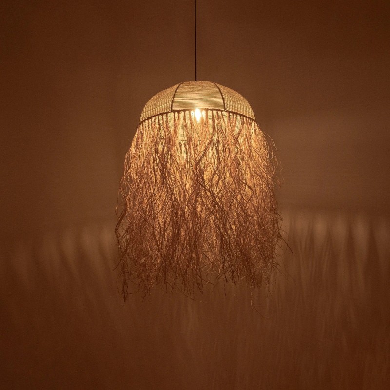 GLOBOSTAR® PLUVIA 205-0080 Boho Κρεμαστό Φωτιστικό Οροφής με Ντουί 1 x E27 AC 220-240V IP20 - Μπεζ - M50 x Π50 x Υ80cm