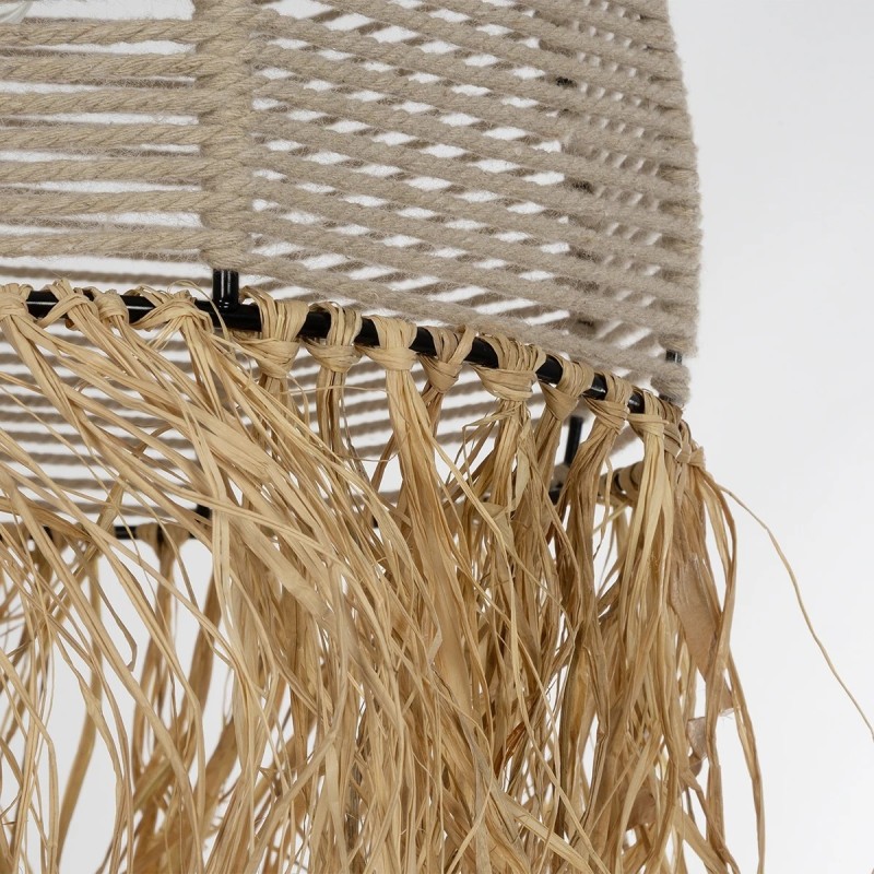 GLOBOSTAR® PLUVIA 205-0082 Boho Κρεμαστό Φωτιστικό Οροφής με Ντουί 1 x E27 AC 220-240V IP20 - Μπεζ - M30 x Π30 x Υ70cm