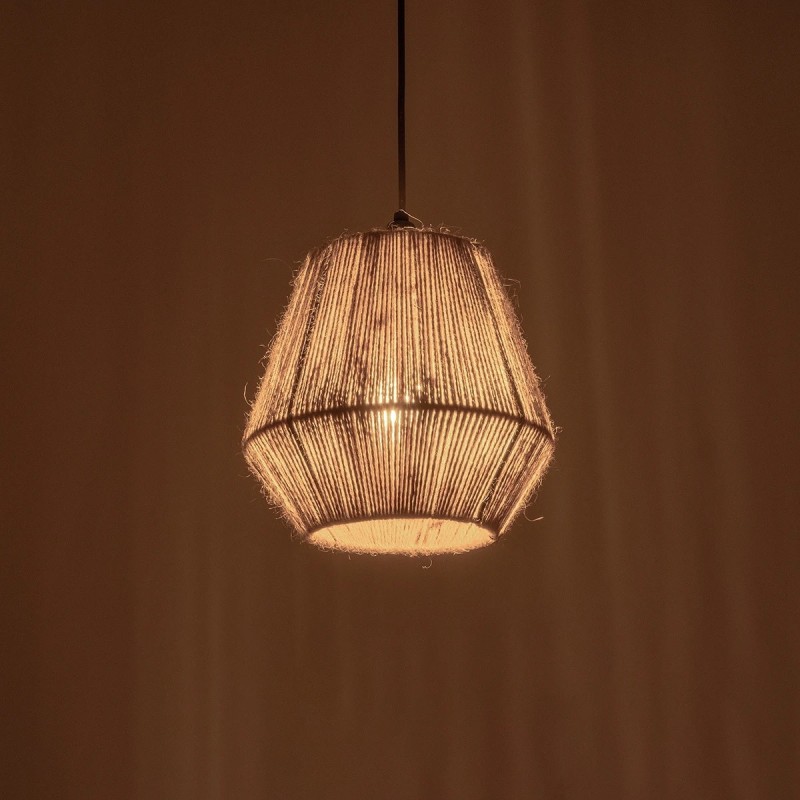 GLOBOSTAR® PULVIS 205-0083 Boho Κρεμαστό Φωτιστικό Οροφής με Ντουί 1 x E27 AC 220-240V IP20 - Μπεζ - M22 x Π22 x Υ22cm