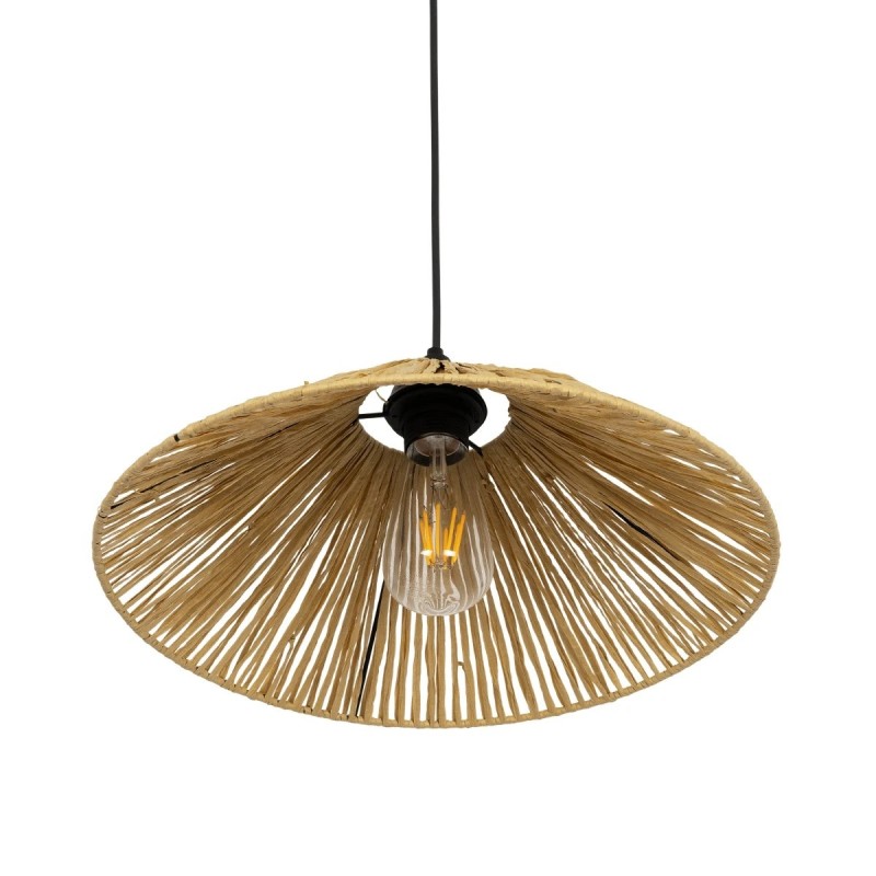 GLOBOSTAR® CHAPEAU 205-0086 Boho Κρεμαστό Φωτιστικό Οροφής με Ντουί 1 x E27 AC 220-240V IP20 - Μπεζ - M41 x Π41 x Υ17cm