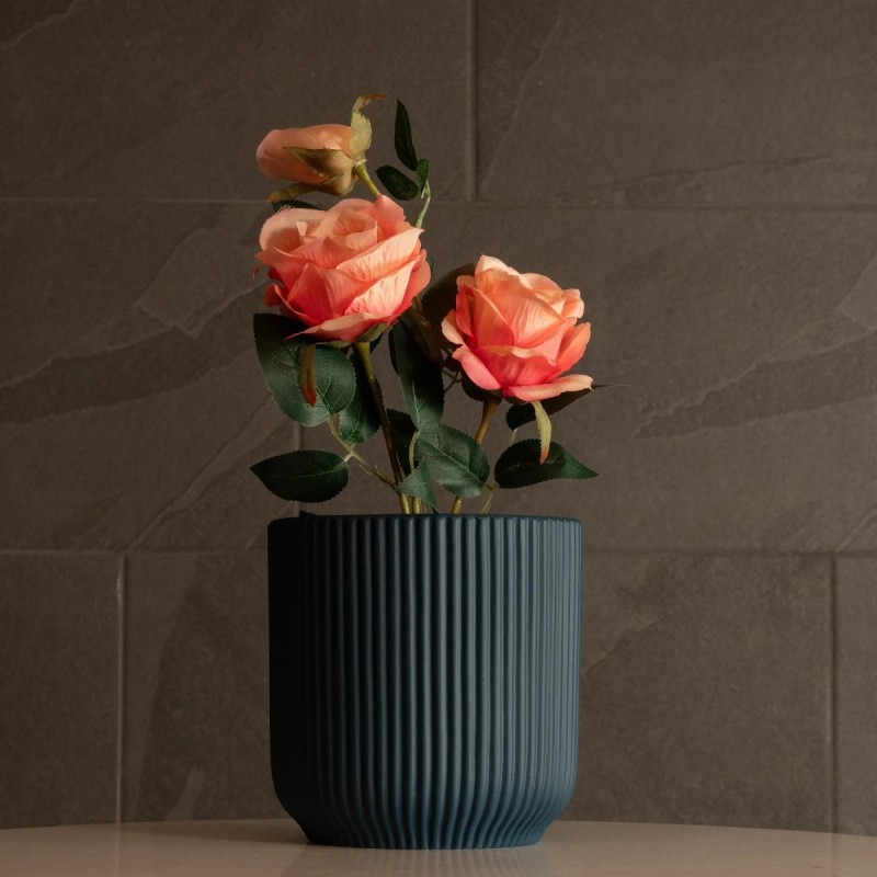 GloboStar® Artificial Garden ULUWATU 20520 Διακοσμητική Κεραμική Γλάστρα Μπλέ Π17 x M17 x Υ17