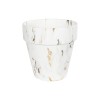 GloboStar® Artificial Garden DENPASAR 20526 Διακοσμητική Κεραμική Γλάστρα Λευκή με Χρυσό Μ20 x Π20 x Υ21 cm