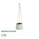 GloboStar® Artificial Garden BUBASTIS 20527 Κρεμαστό Διακοσμητικό Κεραμικό Κασπώ Γλάστρα - Flower Pot Λευκό με Πράσινο Φ13 x Υ10.5cm GloboStar® Artificial Garden BUBASTIS 20527 Κρεμαστό Διακοσμητικό Κεραμικό Κασπώ Γλάστρα - Flower Pot Λευκό με Πράσινο Φ13 x Υ10.5cm