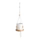 GloboStar® Artificial Garden USBOA 20545 Κρεμαστό Διακοσμητικό Κεραμικό Κασπώ Γλάστρα - Flower Pot Λευκό με Χρυσές Λεπτομέρειες και Μπεζ Ξύλινη Βάση Φ10 x Υ40cm GloboStar® Artificial Garden USBOA 20545 Κρεμαστό Διακοσμητικό Κεραμικό Κασπώ Γλάστρα - Flower Pot Λευκό με Χρυσές Λεπτομέρειες και Μπεζ Ξύλινη Βάση Φ10 x Υ40cm