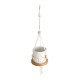 GloboStar® Artificial Garden USBOA 20545 Κρεμαστό Διακοσμητικό Κεραμικό Κασπώ Γλάστρα - Flower Pot Λευκό με Χρυσές Λεπτομέρειες και Μπεζ Ξύλινη Βάση Φ10 x Υ40cm GloboStar® Artificial Garden USBOA 20545 Κρεμαστό Διακοσμητικό Κεραμικό Κασπώ Γλάστρα - Flower Pot Λευκό με Χρυσές Λεπτομέρειες και Μπεζ Ξύλινη Βάση Φ10 x Υ40cm