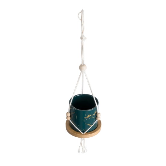 GloboStar® Artificial Garden TALLINN 20546 Κρεμαστό Διακοσμητικό Κεραμικό Κασπώ Γλάστρα - Flower Pot Πράσινο με Χρυσές Λεπτομέρειες και Μπεζ Ξύλινη Βάση Φ10 x Υ40cm GloboStar® Artificial Garden TALLINN 20546 Κρεμαστό Διακοσμητικό Κεραμικό Κασπώ Γλάστρα - Flower Pot Πράσινο με Χρυσές Λεπτομέρειες και Μπεζ Ξύλινη Βάση Φ10 x Υ40cm