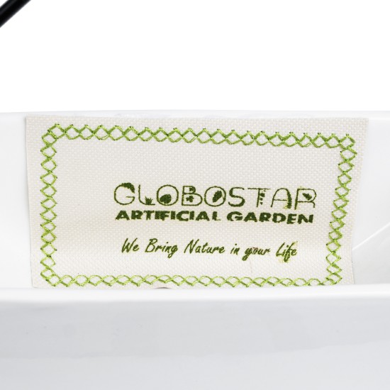 GloboStar® Artificial Garden BIANCO 20557 Διακοσμητικό Κεραμικό Κασπώ Γλάστρα - Flower Pot Λευκό με Μαύρο Μεταλλικό Πλέγμα και Καφέ Ξύλινη Βάση Μ18 x Π10 x Υ18cm GloboStar® Artificial Garden BIANCO 20557 Διακοσμητικό Κεραμικό Κασπώ Γλάστρα - Flower Pot Λευκό με Μαύρο Μεταλλικό Πλέγμα και Καφέ Ξύλινη Βάση Μ18 x Π10 x Υ18cm