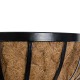 GloboStar® Artificial Garden SALAMINA 20561 Κρεμαστό Διακοσμητικό Κασπώ Γλάστρα - Flower Pot από Φλοιό Καρύδας Καφέ με Μαύρη Μεταλλική Βάση Μ76 x Π19 x Υ18cm