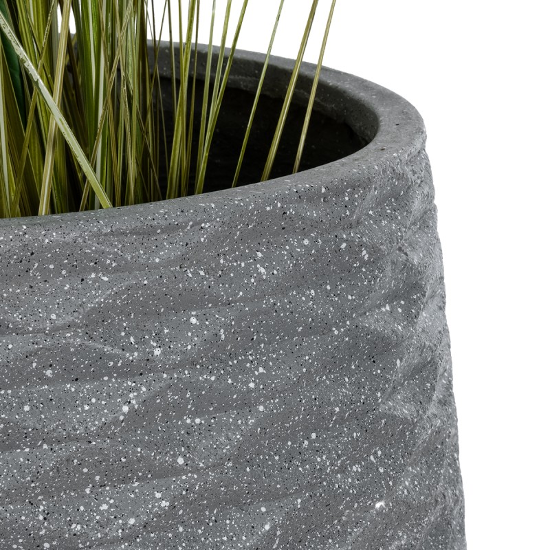 GloboStar® Artificial Garden LOUISIANA 20567 ΣΕΤ 2 Διακοσμητικά Πολυεστερικά Τσιμεντένιά Κασπώ Γλάστρες - Flower Pots Γκρι A:Φ36 x Υ54cm B:Φ32 x Υ49cm