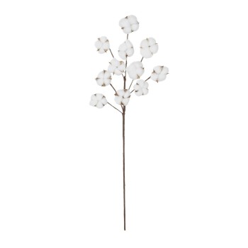 GloboStar® Artificial Garden COTTON BRANCH 20569 Τεχνητό Διακοσμητικό Κλαδί Βαμβάκι Μ30 x Π6 x Υ80 cm