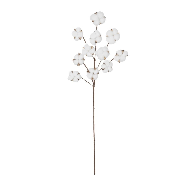 GloboStar® Artificial Garden COTTON BRANCH 20569 Τεχνητό Διακοσμητικό Κλαδί Βαμβάκι Μ30 x Π6 x Υ80 cm