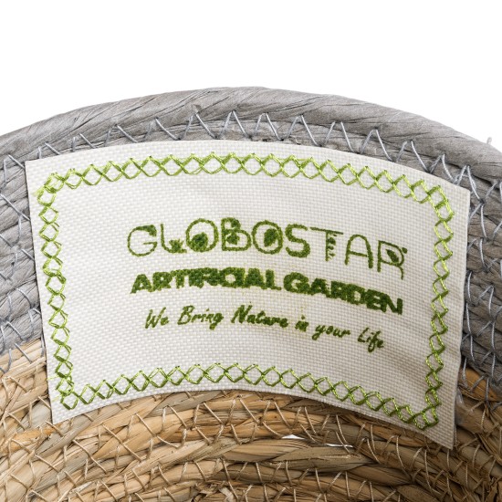 GloboStar® Artificial Garden SYROS 20570 Διακοσμητικό Πλεκτό Κασπώ Γλάστρα - Flower Pot Μπεζ με Γκρι Φ17 x Υ16cm GloboStar® Artificial Garden SYROS 20570 Διακοσμητικό Πλεκτό Κασπώ Γλάστρα - Flower Pot Μπεζ με Γκρι Φ17 x Υ16cm