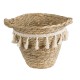 GloboStar® Artificial Garden SANTORINI 20572 Διακοσμητικό Πλεκτό Κασπώ Γλάστρα - Flower Pot Μπεζ με Λευκό Φ17 x Υ16cm GloboStar® Artificial Garden SANTORINI 20572 Διακοσμητικό Πλεκτό Κασπώ Γλάστρα - Flower Pot Μπεζ με Λευκό Φ17 x Υ16cm