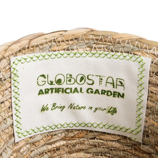 GloboStar® Artificial Garden SANTORINI 20572 Διακοσμητικό Πλεκτό Κασπώ Γλάστρα - Flower Pot Μπεζ με Λευκό Φ17 x Υ16cm GloboStar® Artificial Garden SANTORINI 20572 Διακοσμητικό Πλεκτό Κασπώ Γλάστρα - Flower Pot Μπεζ με Λευκό Φ17 x Υ16cm