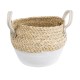 GloboStar® Artificial Garden SANTORINI 20576 Διακοσμητικό Πλεκτό Κασπώ Γλάστρα - Flower Pot Μπεζ με Λευκό Φ28 x Υ24cm GloboStar® Artificial Garden SANTORINI 20576 Διακοσμητικό Πλεκτό Κασπώ Γλάστρα - Flower Pot Μπεζ με Λευκό Φ28 x Υ24cm