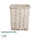 GloboStar® Artificial Garden KYOTO 20590 Διακοσμητικό Πλεκτό Καλάθι - Κασπώ Γλάστρα - Flower Pot Λευκό με Μπεζ Φ22 x Υ25cm