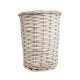 GloboStar® Artificial Garden DOMINGO 20592 Διακοσμητικό Πλεκτό Καλάθι - Κασπώ Γλάστρα - Flower Pot Λευκό με Μπεζ Φ19 x Υ24cm