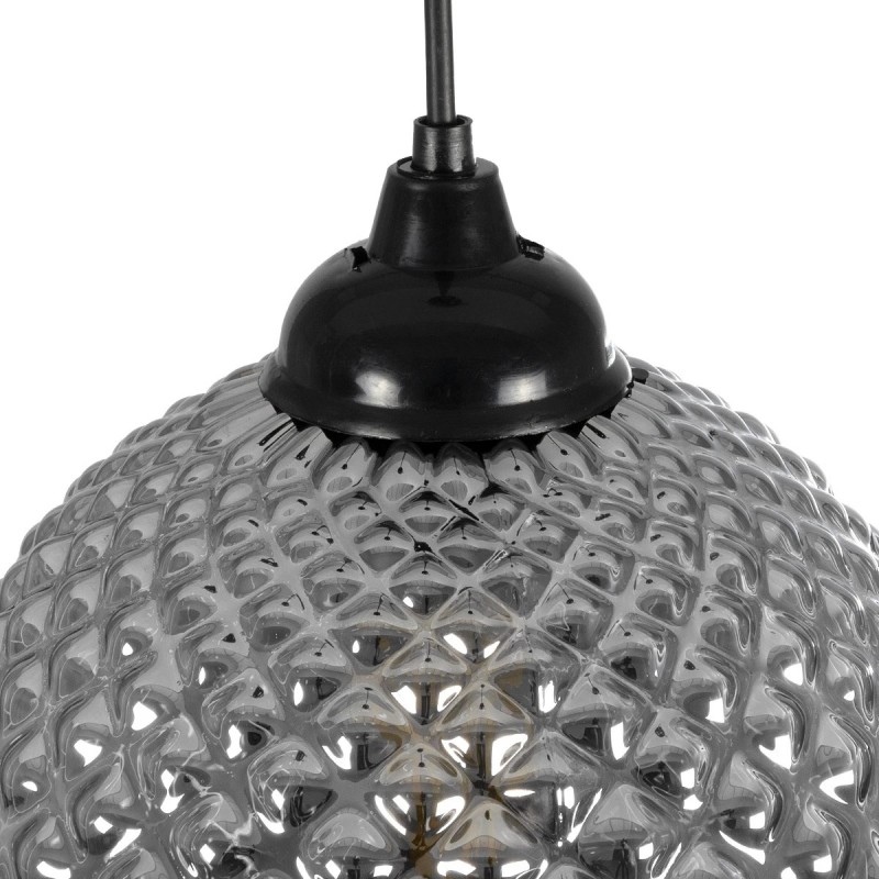 GLOBOSTAR® KEGEL 206-0003 Μοντέρνο Κρεμαστό Φωτιστικό Οροφής με Ντουί 1 x E27 AC 220-240V IP20 - Μαύρο Φιμέ - Μ20 x Π20 x Υ20cm