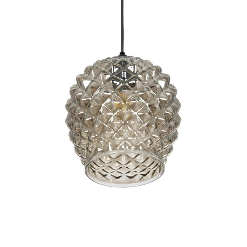 GLOBOSTAR® KEGEL 206-0006 Μοντέρνο Κρεμαστό Φωτιστικό Οροφής με Ντουί 1 x E27 AC 220-240V IP20 - Μαύρο Φιμέ - Μ19 x Π19 x Υ19cm