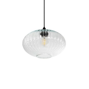 GLOBOSTAR® PERA 206-0009 Μοντέρνο Κρεμαστό Φωτιστικό Οροφής με Ντουί 1 x E27 AC 220-240V IP20 - Διάφανο - Μ30 x Π30 x Υ22cm