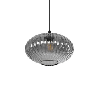 GLOBOSTAR® PERA 206-0010 Μοντέρνο Κρεμαστό Φωτιστικό Οροφής με Ντουί 1 x E27 AC 220-240V IP20 - Μαύρο Φιμέ - Μ30 x Π30 x Υ22cm